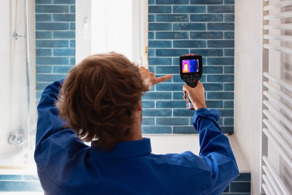 worker performing thermal inspection